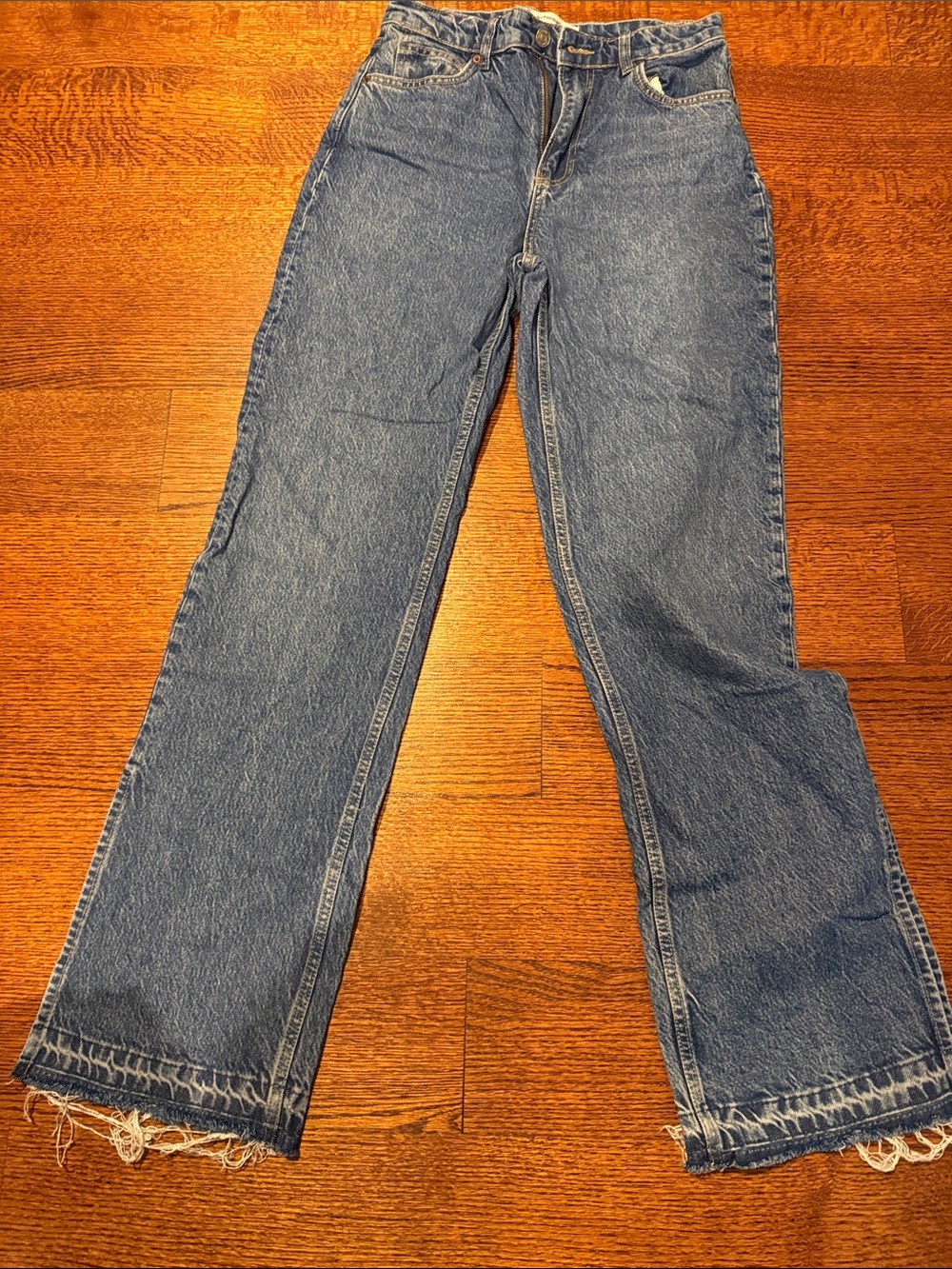 Reformation lake high rise split hem bootcut jeans